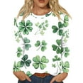 FrzhBrz St. Patrick's Day Tops for Women Trendy 3/4 Sleeve Tshirts