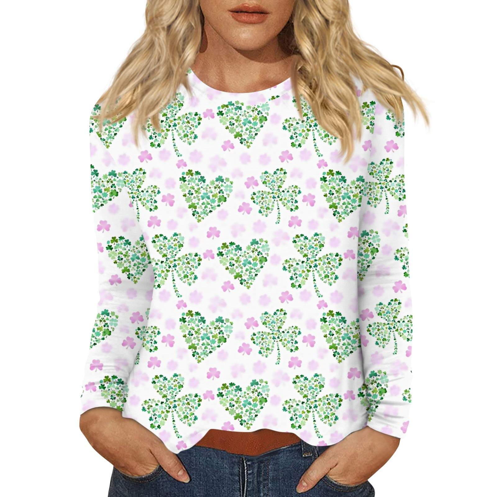 Beopjesk Women's St. Patrick's Day T-Shirt | Lucky Irish Shamrock Graphic Tee, Size Small