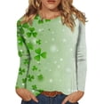 thumbnail image 1 of BDPORKAS St Patricks Day Shirts Women Lucky Irish Shamrock Long Sleeve Paddy's Day T-Shirts Graphic Tee Tops, 1 of 5
