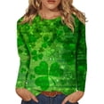 thumbnail image 1 of BDPORKAS St Patricks Day Shirts Women Lucky Irish Shamrock Long Sleeve Paddy's Day T-Shirts Graphic Tee Tops, 1 of 5