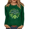 thumbnail image 1 of BDPORKAS St Patricks Day Shirts Women Lucky Irish Shamrock Long Sleeve Paddy's Day T-Shirts Graphic Tee Tops, 1 of 5