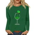 thumbnail image 1 of BDPORKAS St Patricks Day Shirts Women Lucky Irish Shamrock Long Sleeve Paddy's Day T-Shirts Graphic Tee Tops, 1 of 5