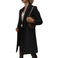 thumbnail image 1 of BDPORKAS Trench Coat Women Warm Double Breasted Wool Pea Coat Trench Coat Jacket, 1 of 4