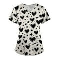 thumbnail image 1 of BDPORKAS Valentine's Day Scrub Tops Women Floral Print Scrub Tops Plus Size Stretch Nursing Tops Soft Nurse Uniform Overalls with Pockets, 1 of 3