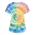 thumbnail image 1 of BDPORKAS Women Scrubs Nurse Uniforms Stretch Short Sleeve V Neck Nursing Scrub Fashion Tie Dye Graphic Soft Shirts with Pocket, 1 of 7