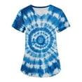 thumbnail image 1 of BDPORKAS Women Scrubs Nurse Uniforms Stretch Short Sleeve V Neck Nursing Scrub Fashion Tie Dye Graphic Soft Shirts with Pocket, 1 of 7