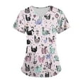 thumbnail image 1 of BDPORKAS Women Scrubs Working Tops Breathable Short Sleeve Pocketed Nurse Scrubs Cute Animal Printed Comfortable Fit Holiday Shirts, 1 of 5