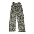 thumbnail image 1 of BDPORKAS Women's Cotton Flannel Pajama Pants with Pockets Leopard Print Warm Thick Side Drawstring Soft Pants, 1 of 2