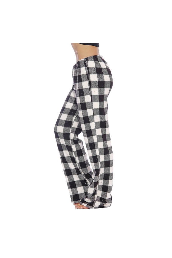 Women’s Flannel Pajama Pants Plaid Print Elastic Waist Sleepwear Regular and Plus Size