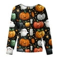 thumbnail image 1 of BDPORKAS Women's Halloween Scrub Jacket Long Sleeve Pumpkin Halloween Scrubs Plus Size Funny Holiday Nursing Uniform with Pockets, 1 of 2