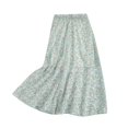 thumbnail image 1 of BDPORKAS Women's Skirts Swing Flowy Cute Flowers A-Line Comfy Elastic High Waisted 2025 Summer Beach Vacation Ruffle Fashion Midi Skirts, 1 of 3