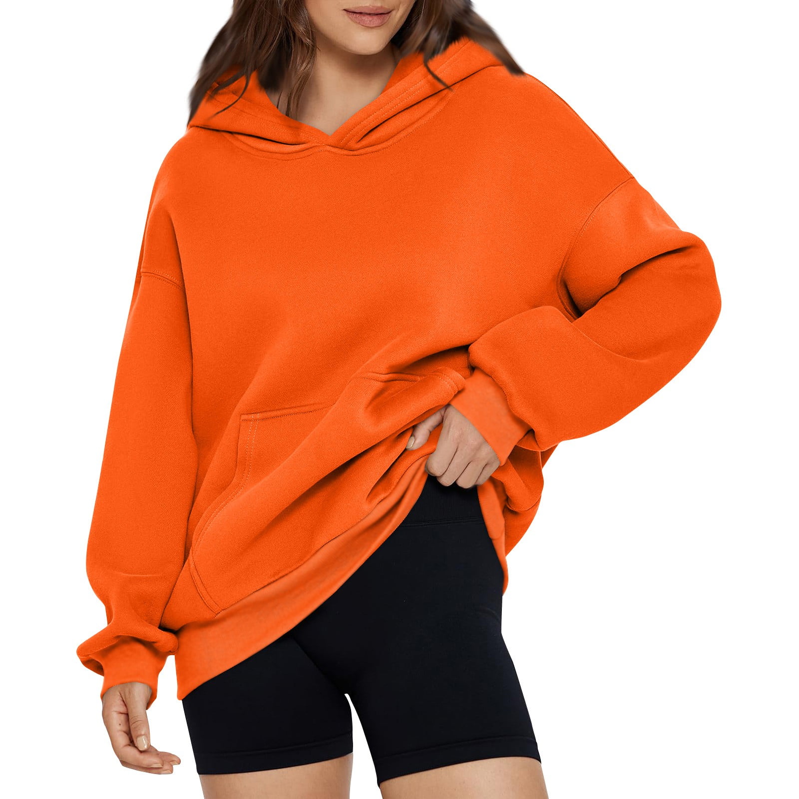 BDPORKAS Womens Casual Long Sleeve Hoodies Loose Sweatshirts Solid