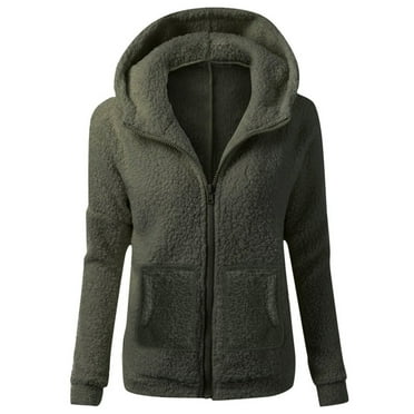 BDPORKAS Womens Fleece Jacket Full Zip Up Hoodies Sweatshirt Long Sleeve Sherpa Winter Coats with Pockets