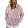 thumbnail image 1 of BDPORKAS Womens Fuzzy Sherpa Fleece Jacket Zip Up Oversized Winter Warm Sweatshirt Hoodies 2024, 1 of 4
