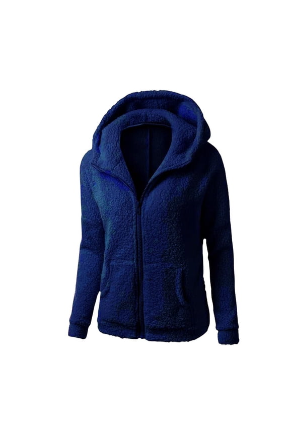 Womens Lightweight Comfy Warm Plus Size Jackets Zip Up Hoodies Winter Clothes Outerwear with Pockets
