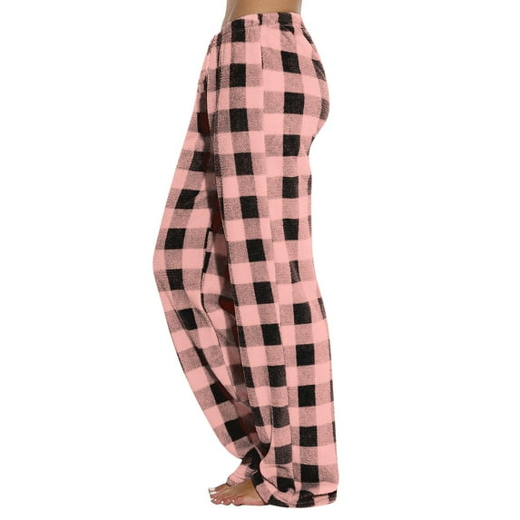 BDPORKAS Womens Plaid Pajama Pants Flannel Sleep Bottoms Lightweight Loose Thermal Pants