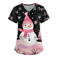 thumbnail image 1 of BDPORKAS Womens Print Scrub Tops Fashion Tie Dye Print Petite Comfort Fit Short Sleeve V Neck Blouse Tee Top Working Uniform Shirts Medical Uniforms & Scrubs Workwear, 1 of 3