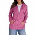 thumbnail image 1 of BDPORKAS Zip Up Hoodie Women Oversized Sweatshirt Ribbed Knit Long Sleeve Lightweight Jacket Workout Clothes Hot Pink, 1 of 2