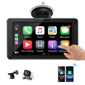 BDQ Easy Install Portable Wireless Carplay Screen,Plug-Play Support Apple CarPlay & Android Auto,7 Inch HD 1080P Car Touchscreen Upgrade Voice Control GPS Navigation for Commuters & Older Cars