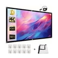 BDQ Projector Screen 100-Inch, 16:9, Front & Rear Projection, Portable ...