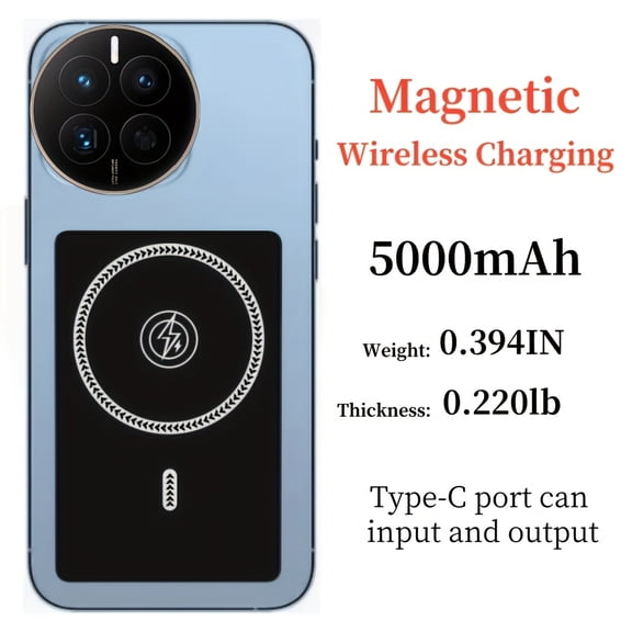 BDQC MINI Power Bank, 5000mAh-10000mAh Portable Fast Charging, Ultra-thin 0.197-0.394 Inches Ultra-light 0.15-0.267 Pounds Mobile Phone Emergency Powe, for Outdoor Travel Powerbanks Type-c Interface