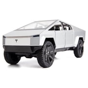 BDTCTK 1/24 Compatible for Cybertruck Electric Pick-Up Truck Model Car, Zinc Alloy Pull Back Toy Car with Sound and Light for Kids Boy Girlsilver