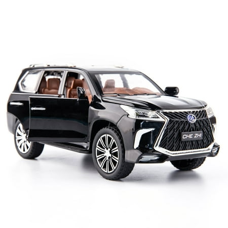 BDTCTK 1/24 Lexus 570 Off-Road in Luxury SUV Model Car, Zinc Alloy Pull Back Toy car with Sound and Light for Kids Boy Girl Gift