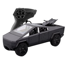 BDTCTK 1:24 RC Radio Control Cybertruck Pickup Truck, Remote Control Car Toy for Kids, 2.4GHz Sound and Light Model Car Die-Casting Alloy Vehicle Collection Gift Gray