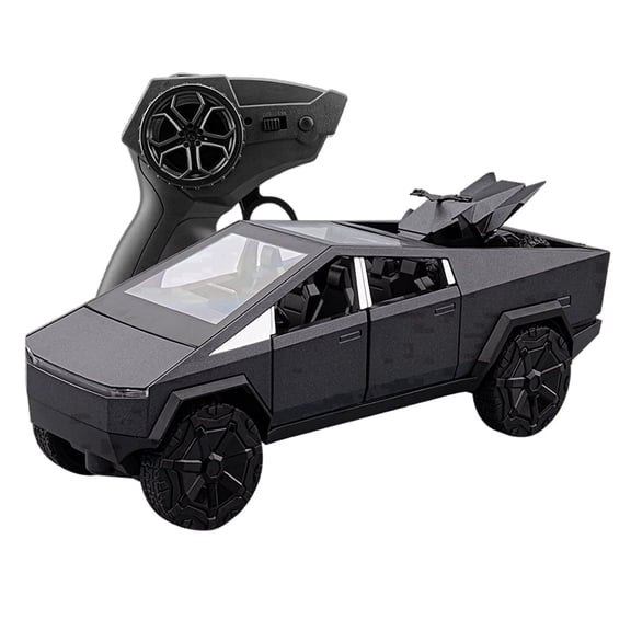 BDTCTK 1:24 RC Radio Control Cybertruck Pickup Truck, Remote Control Car Toy for Kids, 2.4GHz Sound and Light Model Car Die-Casting Alloy Vehicle Collection Gift Gray