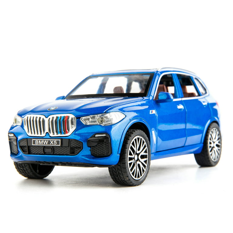 BDTCTK 1:32 Compatible for BMW X5 SUV Model Car Toy, Zinc Alloy Pull Back  Toy car with Sound and Light for Kids Boy Girl Gift(Blue)