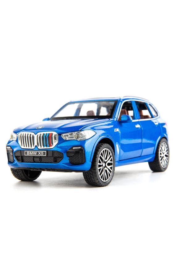 1:32 Compatible for BMW X5 SUV Model Car Toy, Zinc Alloy Pull Back Toy car with Sound and Light for Kids Boy Girl Gift(Blue)