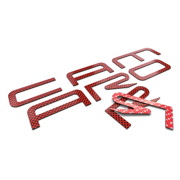 BDTrims Bumper & Front Raised ABS Plastic Letters compatible with 1992-2002 Camaro Models (Red Carbon)
