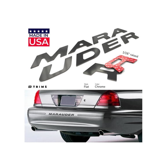 BDTrims | Bumper Plastic Letters Inserts fits 2000-2004 Marauder Models (Chrome)