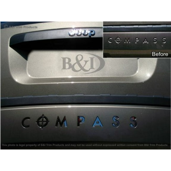 BDTrims | Bumper Plastic Letters Inserts fits 2007-2010 Compass Models (Chrome)