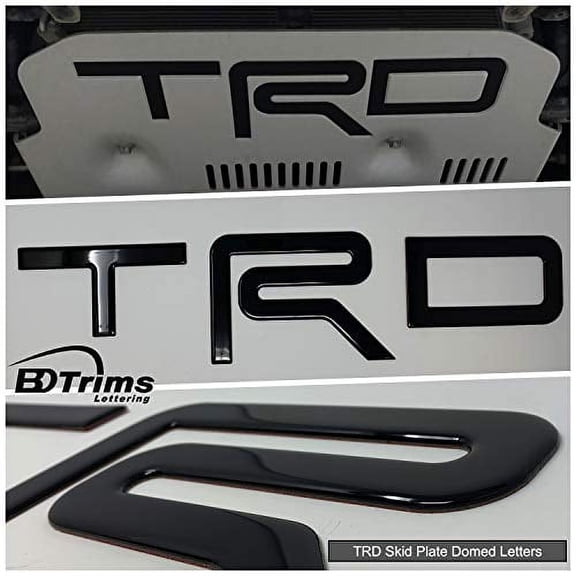 BDTrims Domed Letters Inserts for 4Runner TRD Skid Plate 2015-2019 Models, Glossy Black