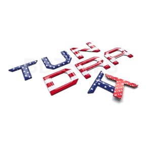 BDTrims | Domed Tailgate Letters Inserts fits 2014-2019 Tundra Models (American Flag Reflective)