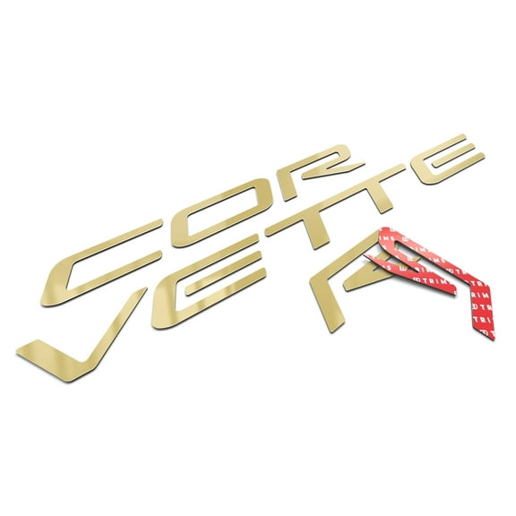 BDTrims Front and Rear Raised Letters Compatible with 1997-2004 Corvette C5 Models (Gold)