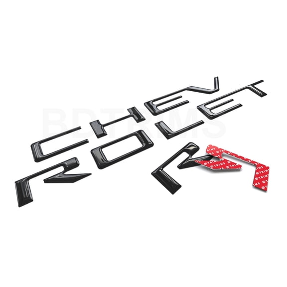 BDTrims Tailgate 3D Domed Raised Letters Compatible with 2019-2024 Silverado Models (Black)