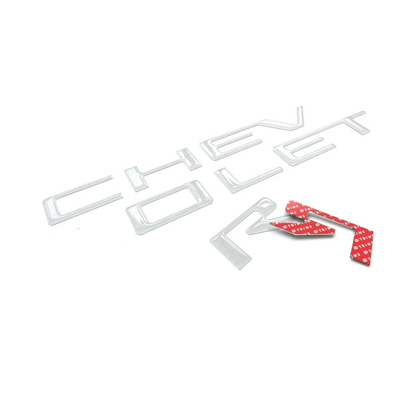 BDTrims Tailgate 3D Domed Raised Letters Compatible with 2019-2024 Silverado Models (Silver)