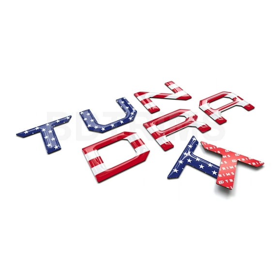 BDTrims Tailgate Domed 3D Raised Letters Compatible with 2014-2020 Tundra Models (Reflective American Flag)