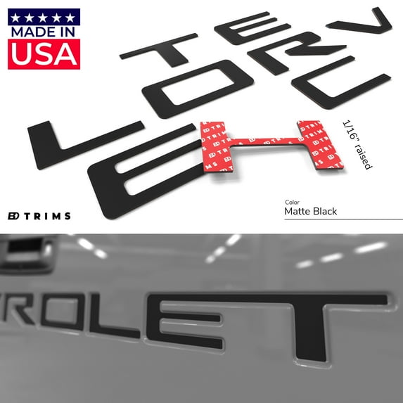 BDTrims | Tailgate Plastic Letters Inserts fits 2019-2024 Silverado Models (Matte Black)