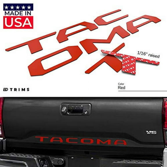 BDTrims Tailgate Raised Letters Compatible with 2016-2020 Tacoma Models (Bright Red)