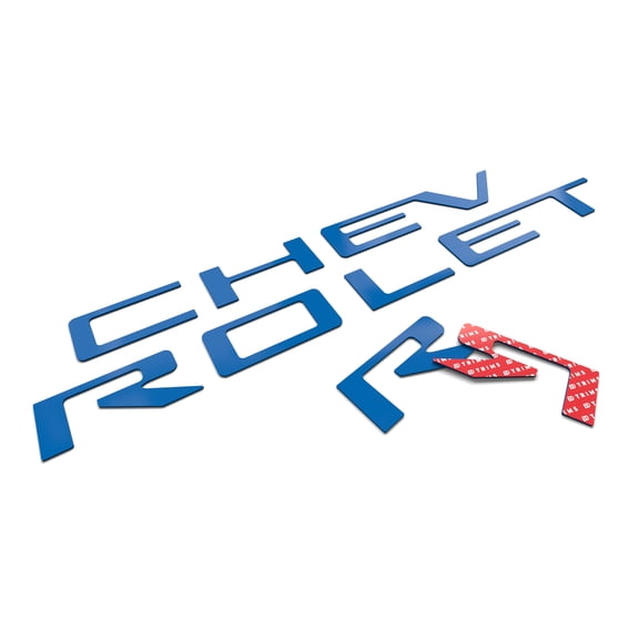 BDTrims Tailgate Raised Letters Compatible with 2019-2024 Silverado Models (Blue)