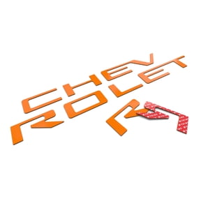 BDTrims Tailgate Raised Letters Compatible with 2019-2024 Silverado Models (Orange)