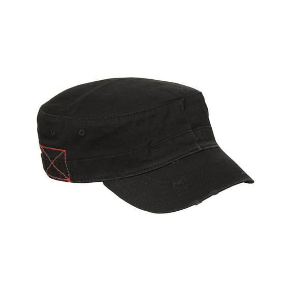 BDU Inspired Low Profile Short Bill Adjustable Cap Hat, One Size Black