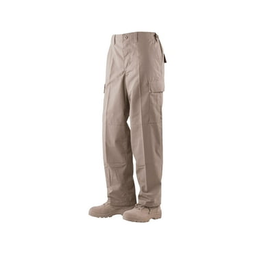 BDU Pants, 65/36 Poly/Co Rip, Khaki, Large, Long