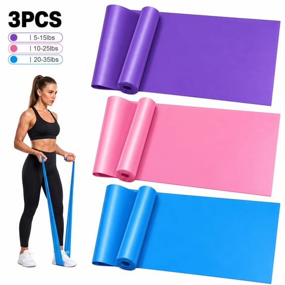 BDUN 3 Pack Resistance Bands Set for Fitness, Latex-Free Stretch Exercise Bands with Multiple Resistance Levels, Workout Bands for Physical Therapy, Yoga, Pilates, Rehab & Home Gym