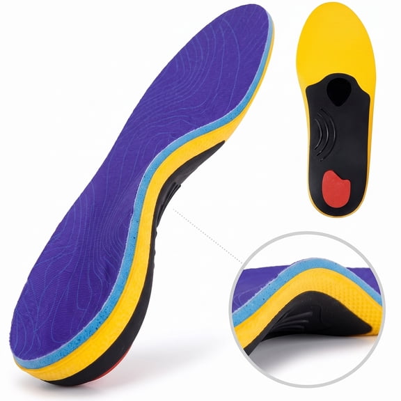 BDUN Heavy Duty Support Pain Relief Orthotics - 220+ lbs Plantar Fasciitis High Arch Support Insoles for Men Women, Flat Feet Orthotic Insert, Work Boot Shoe Insole, Absorb Shock with Every Step