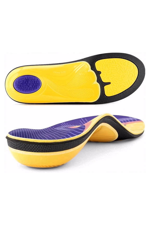 Heavy Duty Support Pain Relief Orthotics - 220+ lbs Plantar Fasciitis High Arch Support Insoles for Men Women, Flat Feet Orthotic Insert, Work Boot Shoe Insole, Absorb Shock with Every Step