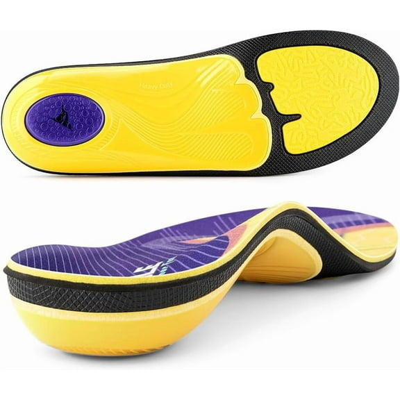 BDUN Heavy Duty Support Pain Relief Orthotics - 220+ lbs Plantar Fasciitis High Arch Support Insoles for Men Women, Flat Feet Orthotic Insert, Work Boot Shoe Insole, Absorb Shock with Every Step